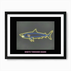 Neon Pink Bigeye Thresher Shark Poster 2 Art Print