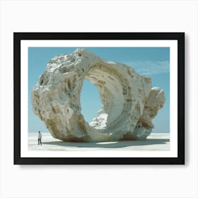 Large Rock In The Desert Art Print