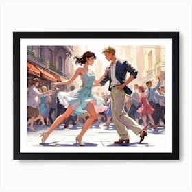 Couple Dancing In The Street Art Print