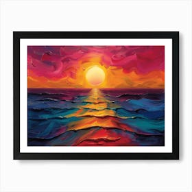 Sunset Over The Ocean Art Print