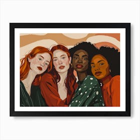 Four Women With Red Hair Art Print