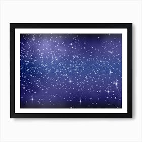 Satinblues Shining Star Background Art Print