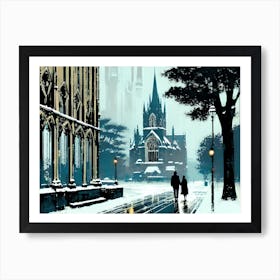 Snowy City Art Print