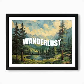 White Wanderlust Poster Vintage Woods 6 Art Print