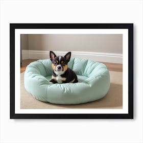 Dog In A Dog Bed Art Print