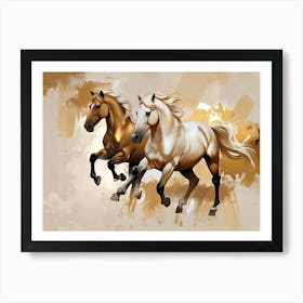 Two Horses Running 7 Art Print