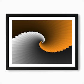 Orange Spiral Wings Art Print