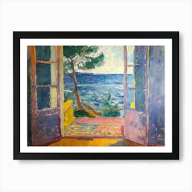 Seaside Sanctuary Painting Inspired By Paul Cezanne Art Print
