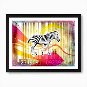 Funny Barcode Animals Art Illustration In Painting Style 038 Art Print