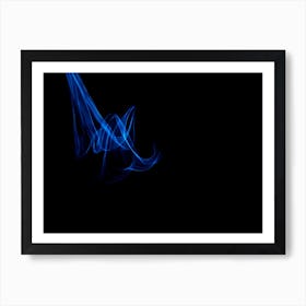 Glowing Abstract Curved Blue Lines 1 Art Print