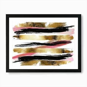 Gold And Black Abstract Painting 54 Art Print