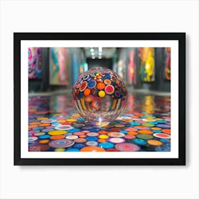 Psychedelic glass ball Art Print