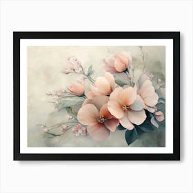 Flowers In A Watercolor Style 7 Art Print