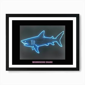 Neon Pink Aqua Wobbegong Shark Poster 4 Art Print