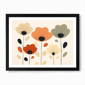 Minimalist Botanical Scandinavian Flowers 3 Art Print