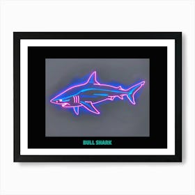 Neon Purple Bull Shark 4 Poster Art Print