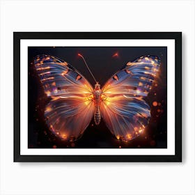 Butterfly With Flames Art Print