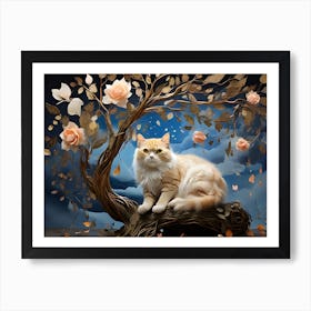 Cat In A Tree 1 Art Print