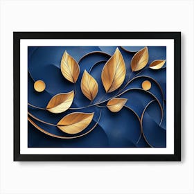 3d Classic Leaf Art Print