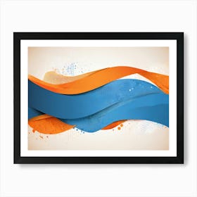 Abstract Blue And Orange Background Art Print