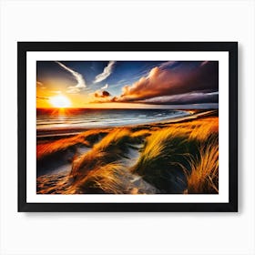 Sunset On The Beach 1040 Art Print