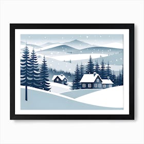 Christmas snow 3 vector art Art Print