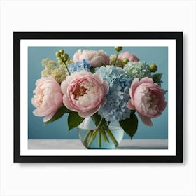 Peonies In A Vase Art Print