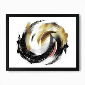 Black And Gold Swirl Art Print
