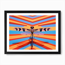 Dragonfly Wandering Gilder Retro Style 3 Art Print