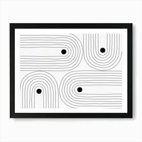 Abstract Black And White Drawing 1 Art Print