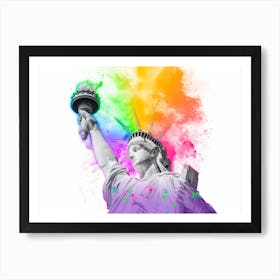 Rainbow Statue Of Liberty Art Print