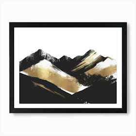 Gold And Black Mountains 19 Art Print