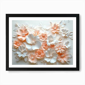 Peach And White Flowers Art Print