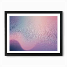 Abstract Image Of A Wave Like Pattern With A Subtle Grid Texture And A Soft Gradient Of Pink And Blue Colors, Creating A Futuristic And Ethereal Effect Art Print