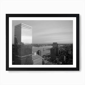 Black And White View Of New York City Art Print