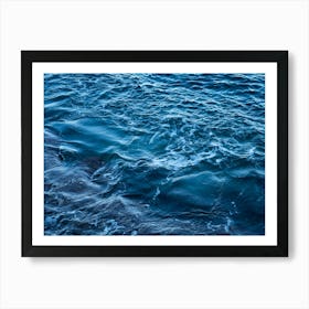 Dark blue sea water and waves Art Print