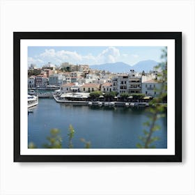 Aegean Town Of Agios Nikolaos Art Print