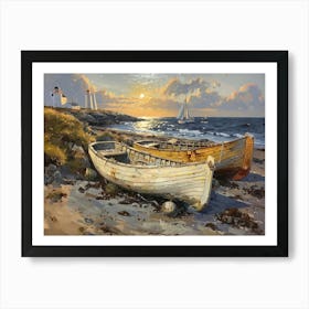 Boats On The Beach Art Print