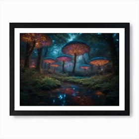 Forest Of Mushrooms Art Print