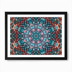 Alcohol Ink Blue And Red Abstract Pattern 4 Art Print