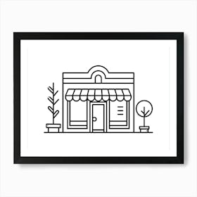 Store Front Line Icon Vector Illustration Art Print