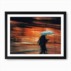 Orange Colored Rainy Day Art Print