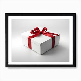 Gift Box With Red Ribbon 1 Art Print