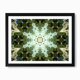 Watercolor Abstraction Green Flower Art Print