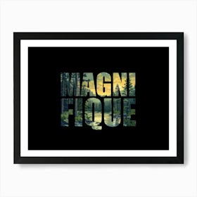 Magnifique Poster Retro Mountains Illustration 3 Art Print