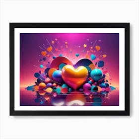 Colorful Heart Creative Art Print 9 Art Print