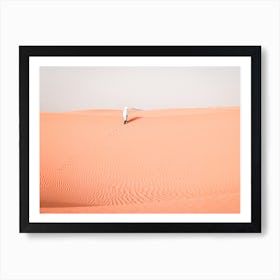 Hiking Through Rippled Sand Dunes Of Erg Chebbi Morocco Art Print