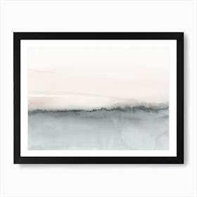 Watercolor Landscape 16 Gray And Soft Coral Art Print