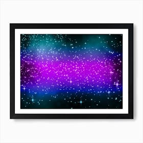 Shining Blue Purple Star Background Art Print