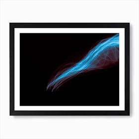 Glowing Abstract Curved Blue And Red Lines 4 Art Print